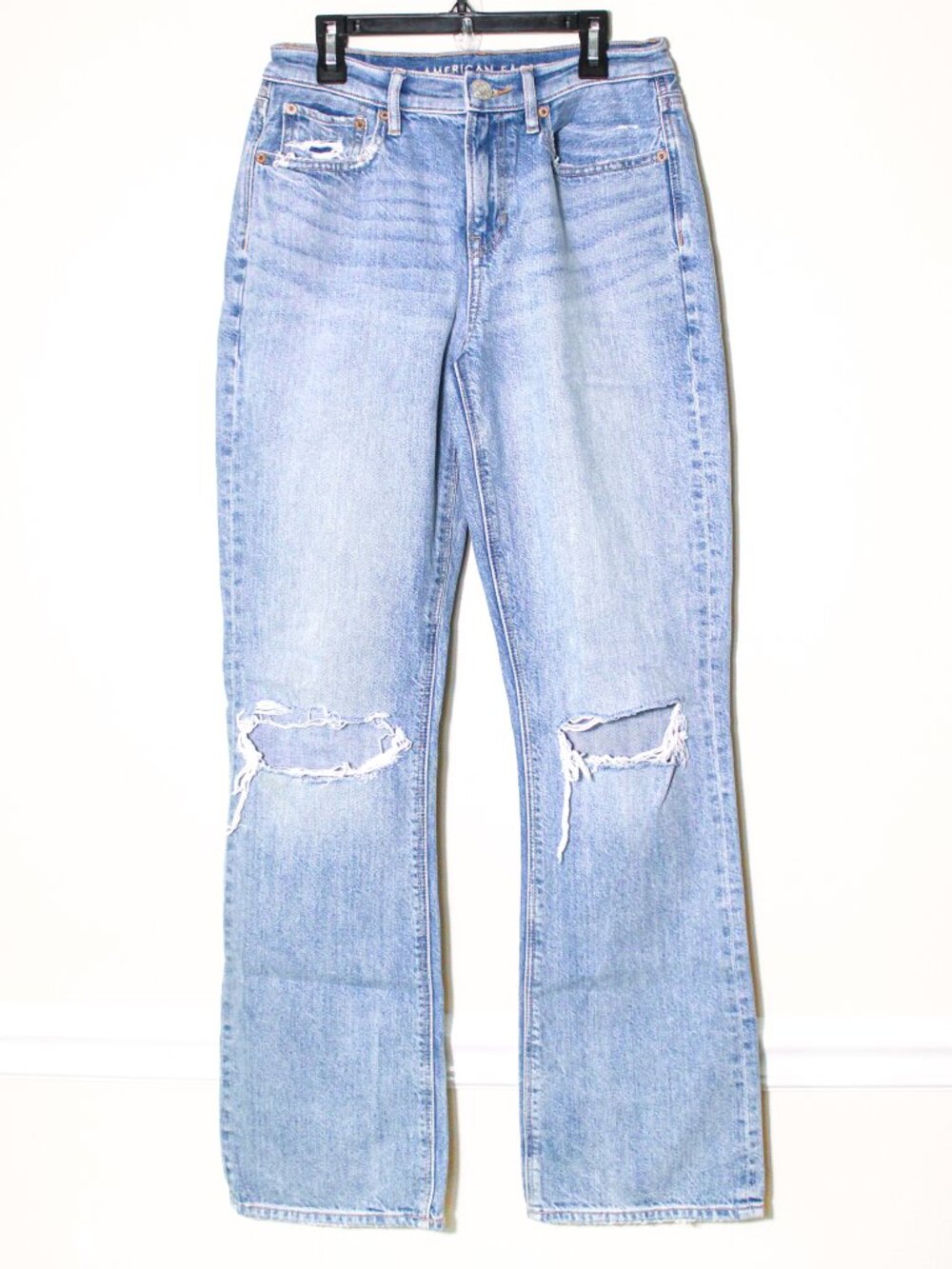 American Eagle 90s Bootcut Distressed Denim Jeans Light Wash Size 2
